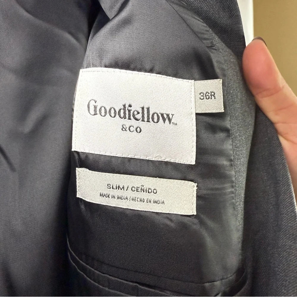 NWT Goodfellow & Co Men's Slim-Fit Suit Jacket Charcoal Gray, size 36R